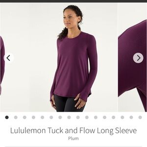 Lululemon Tuck and Flow Long Sleeve Plum, size 10-12